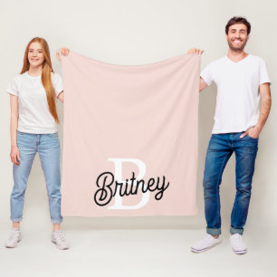 Modernes Personalisiertes Monogramm und Name Paste Fleecedecke