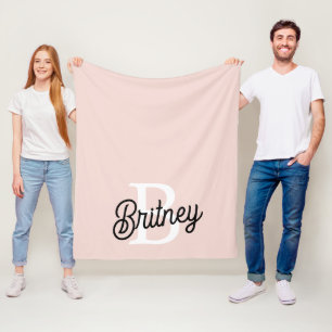 Modernes Personalisiertes Monogramm und Name Paste Fleecedecke