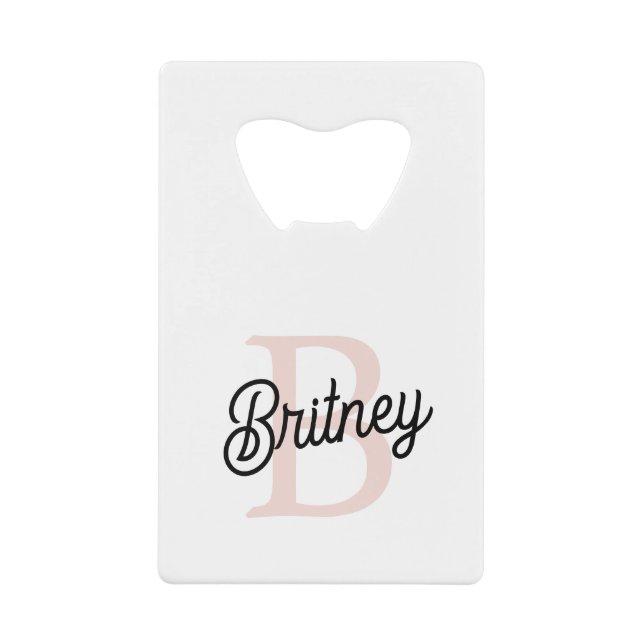 Modernes Personalisiertes Monogramm und Name Paste Geldbeutel Flaschenöffner (Vorderseite)