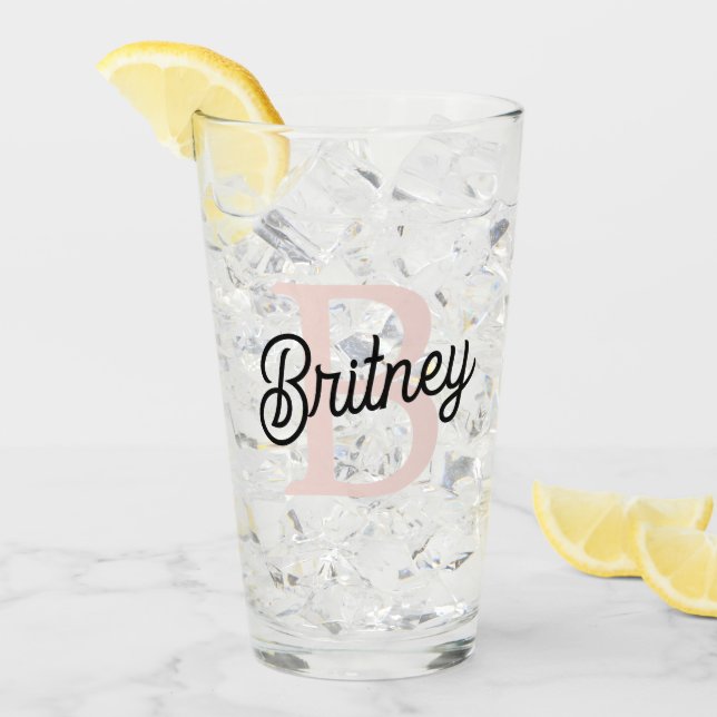 Modernes Personalisiertes Monogramm und Name Paste Glas (Vorderseite Ice)
