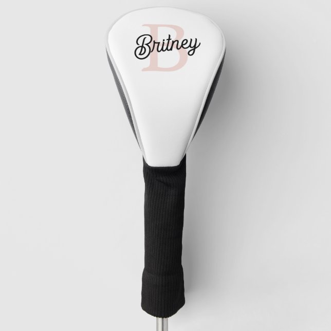 Modernes Personalisiertes Monogramm und Name Paste Golf Headcover (Vorderseite)