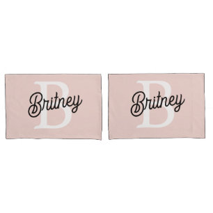 Modernes Personalisiertes Monogramm und Name Paste Kissenbezug