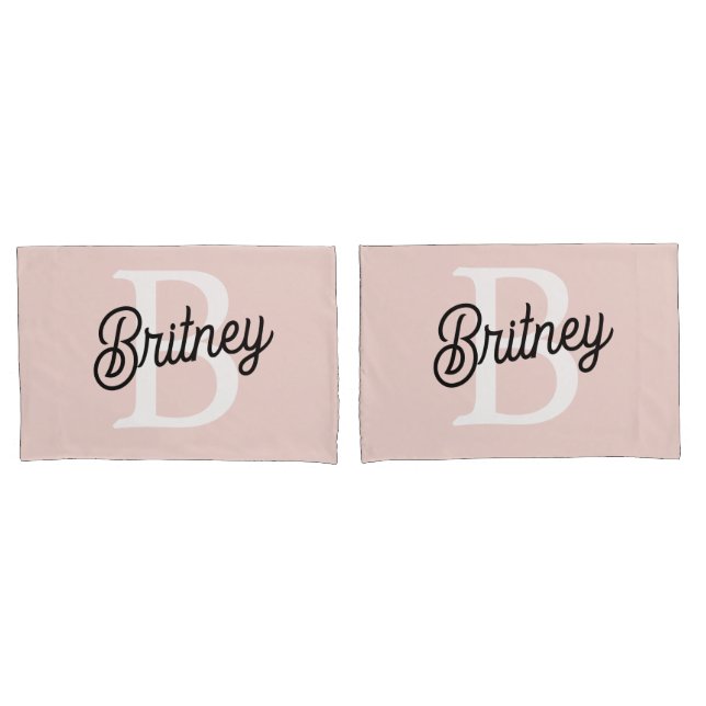 Modernes Personalisiertes Monogramm und Name Paste Kissenbezug (Vorderseite-Set)