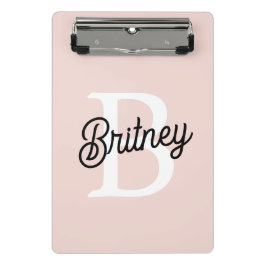 Modernes Personalisiertes Monogramm und Name Paste Mini Klemmbrett