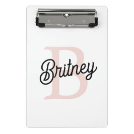 Modernes Personalisiertes Monogramm und Name Paste Mini Klemmbrett
