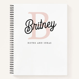 Modernes Personalisiertes Monogramm und Name Paste Notizbuch
