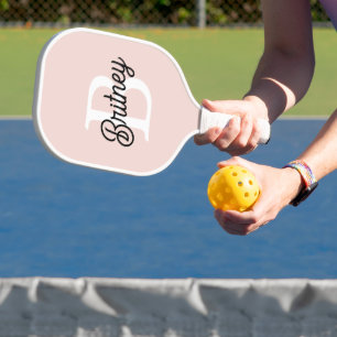 Modernes Personalisiertes Monogramm und Name Paste Pickleball Schläger