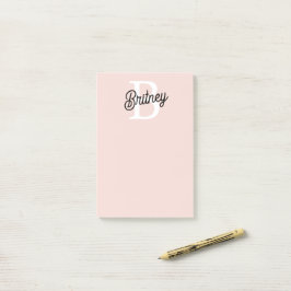 Modernes Personalisiertes Monogramm und Name Paste Post-it Klebezettel