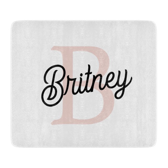 Modernes Personalisiertes Monogramm und Name Paste Schneidebrett (Vorderseite)