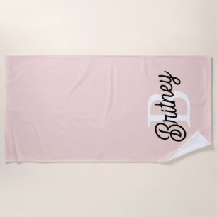 Modernes Personalisiertes Monogramm und Name Paste Strandtuch