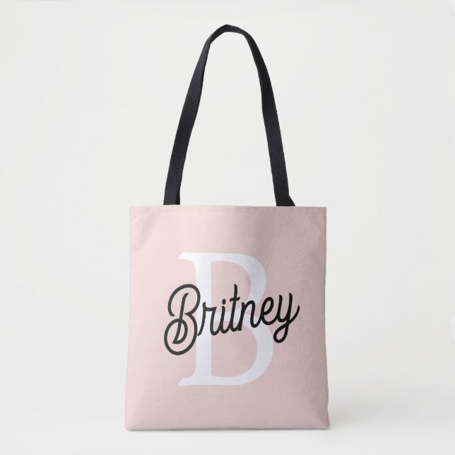 Modernes Personalisiertes Monogramm und Name Paste Tasche (Vorderseite)