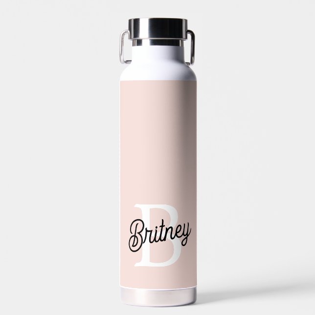 Modernes Personalisiertes Monogramm und Name Paste Trinkflasche (Vorne)