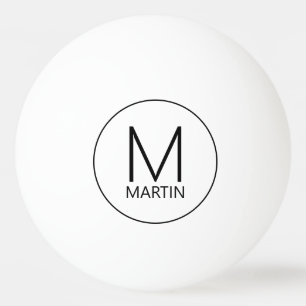 Modernes Personalisiertes Monogramm und Name Ping  Tischtennisball