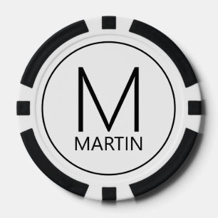 Modernes Personalisiertes Monogramm und Name Pokerchips