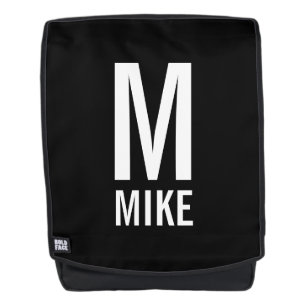 Modernes Personalisiertes Monogramm und Name Rucksack