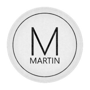 Modernes Personalisiertes Monogramm und Name Schneidebrett