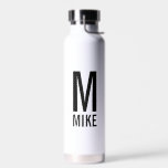 Modernes Personalisiertes Monogramm und Name Trinkflasche<br><div class="desc">Modernes Monogram Design mit personalisiertem Monogramm und Namen im modernen fett formatierten Sans Serif Schriftart Stil. Perfektes Geschenk für Vater, Ehemann, Großeltern und mehr.</div>