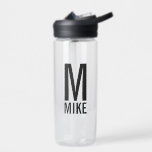 Modernes Personalisiertes Monogramm und Name Trinkflasche<br><div class="desc">Modernes Monogram Design mit personalisiertem Monogramm und Namen im modernen fett formatierten Sans Serif Schriftart Stil. Perfektes Geschenk für Vater, Ehemann, Großeltern und mehr.</div>