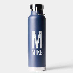 Modernes Personalisiertes Monogramm und Name Trinkflasche