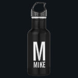Modernes Personalisiertes Monogramm und Name Trinkflasche<br><div class="desc">Modernes Monogram Design mit personalisiertem Monogramm und Namen im modernen fett formatierten Sans Serif Schriftart Stil. Perfektes Geschenk für Papa,  Ehemann,  Freund und mehr</div>