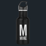 Modernes Personalisiertes Monogramm und Name Trinkflasche<br><div class="desc">Modernes Monogram Design mit personalisiertem Monogramm und Namen im modernen fett formatierten Sans Serif Schriftart Stil.

Perfektes Geschenk für Vater,  Mann,  Freund und mehr</div>