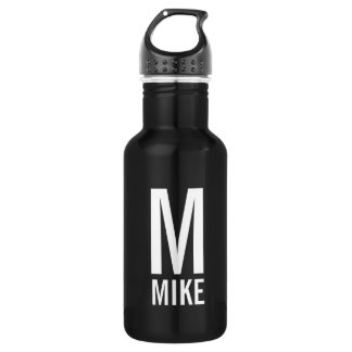 Modernes Personalisiertes Monogramm und Name Trinkflasche