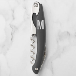 Modernes, Personalisiertes Monogramm und Name Wait Kellnermesser