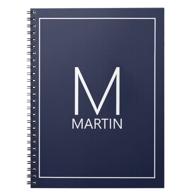 Modernes Personalisiertes Monogramm- und NamensNot Notizblock (Vorderseite)