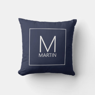 Modernes Personalisiertes Monogramm und Namenspatz Kissen