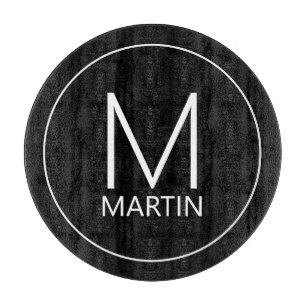 Modernes Personalisiertes Monogramm und Namensschn Schneidebrett