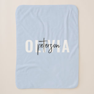 Modernes Personalisiertes Niedliches Pastell Blue Sherpadecke