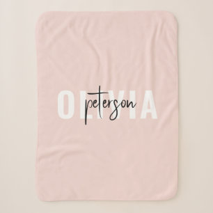 Modernes Personalisiertes Niedliches Pastell Pink Sherpadecke