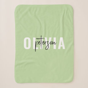 Modernes Personalisiertes Niedliches Sage Green Sherpadecke