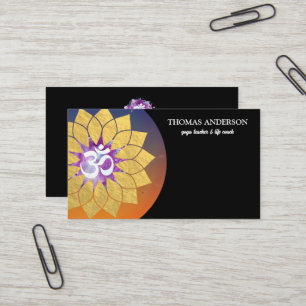 Modernes Personalisiertes OM Symbol Lotus Mandala  Visitenkarte