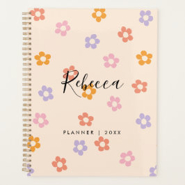 Modernes Personalisiertes Script Monogram Floral 2 Planer