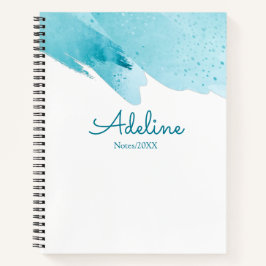 Modernes Personalisiertes Simple Script Blue Noteb Notizbuch
