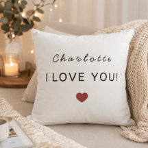 Modernes personalisiertes Valentinstag-Kissen – Ic