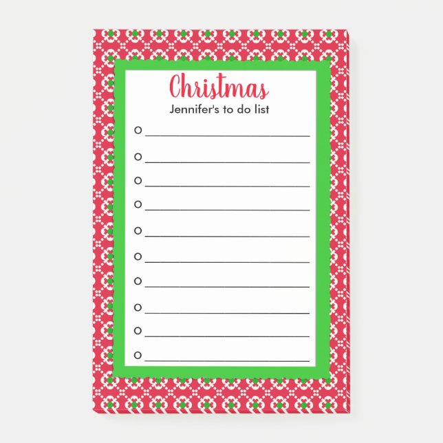 Modernes personalisiertes Weihnachten, das kauft, Post-it Klebezettel (Vorderseite)