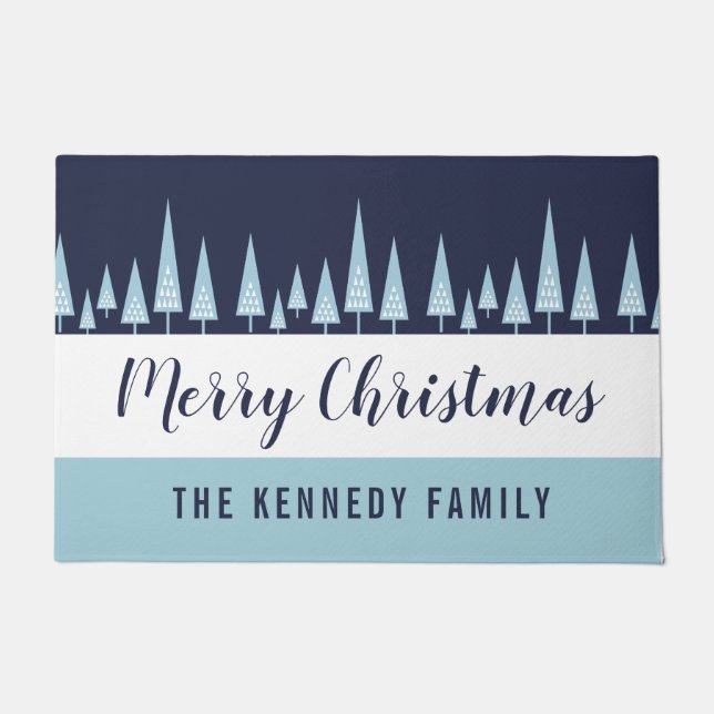 Modernes personalisiertes Weihnachten Fußmatte (Vorderseite)