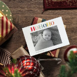 Modernes persönliches Foto | Colorful HOHOHO Postkarte<br><div class="desc">Modernes persönliches Foto | Colorful HOHOHO</div>