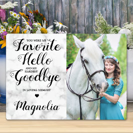 Modernes Pet Horse Loss Personalisiertes Memorial  Fotoplatte