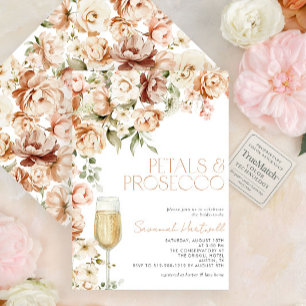 Modernes Petals & Prosecco Brautparty Einladung