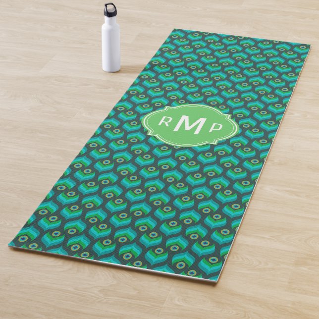 Modernes Pfauenfedermuster Yogamatte (Beispiel)