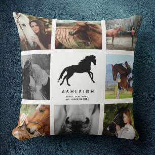 Modernes Pferdefoto Collage Reittiere Keepake Kissen
