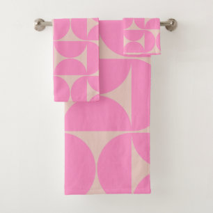 Modernes Pfirsich- und Pink-Preppy-Muster aus dem Badhandtuch Set
