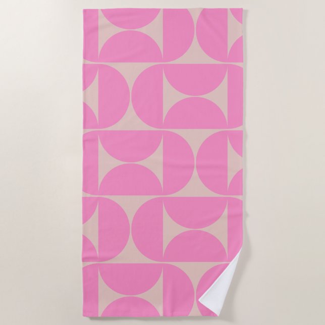 Modernes Pfirsich- und Pink-Preppy-Muster aus dem  Strandtuch (Vorderseite)