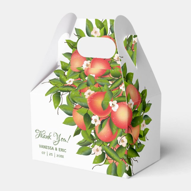 Modernes Pfirsichobst | GASTGESCHENK HOCHZEIT Geschenkschachtel (Vorderseite)