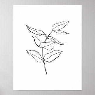 Modernes Pflanze Line Art Poster