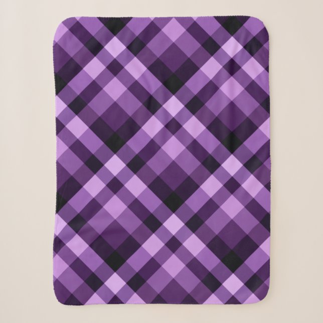 Modernes Pflaumenmuster Lila Kariert Kleines Sherp Sherpadecke (Vorderseite)