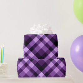 Modernes Pflaumenpapier mit Lila Kariertem Wrappin Geschenkpapier